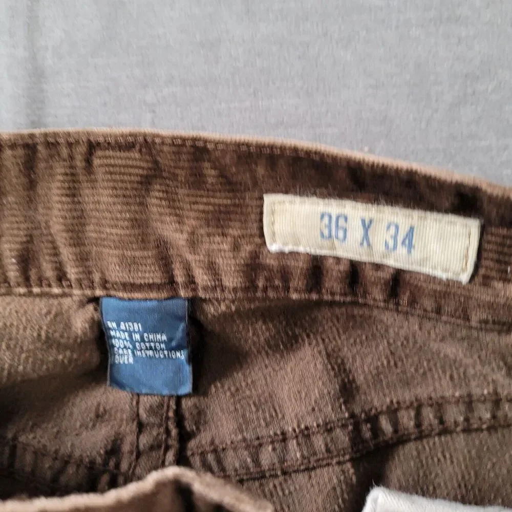 Polo Ralph Lauren Corduroy Pants Mens 37x34 Brown Straight Leg Chino Ribbed Pant